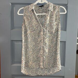 Polka dot sleeveless button down